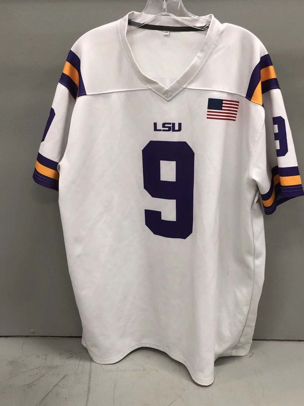 Joe Burrow LSU Tigers #9 White Stitched NCAA Football Jersey Size XXL